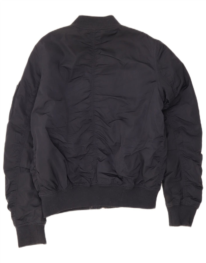 Topshop Γυναικείο Bomber Jacket UK 12 Medium Navy Blue Polyester