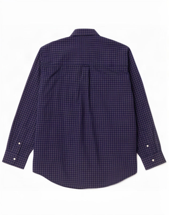 Chaps Ανδρικό πουκάμισο Easy Care XL Navy Blue Check Cotton