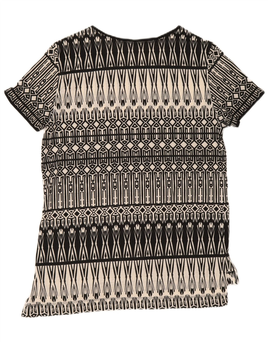 Γυναικείο T-Shirt Oasis Top UK 10 Small Black Geometric