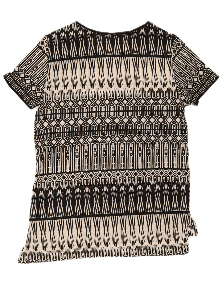Γυναικείο T-Shirt Oasis Top UK 10 Small Black Geometric