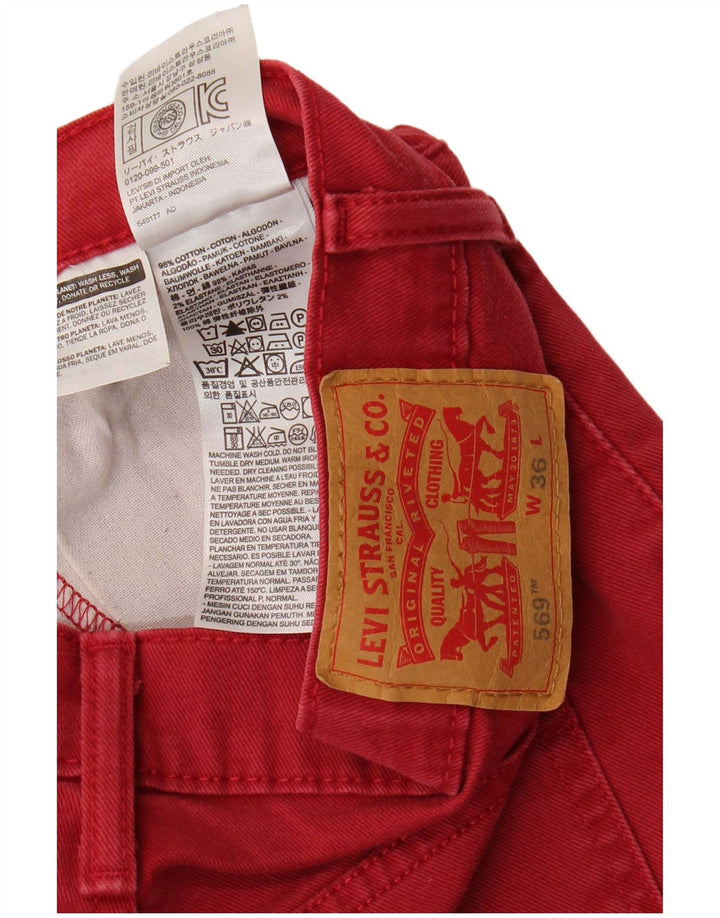 Ανδρικό σορτς LEVI'S 569 τζιν W36 μεγάλο κόκκινο βαμβακερό