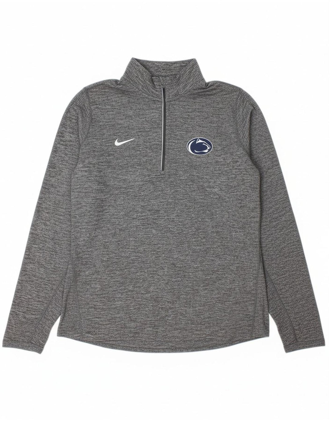 NIKE Womens Dri Fit Zip Neck Pullover Tracksuit Top UK 18 XL Grey Flecked