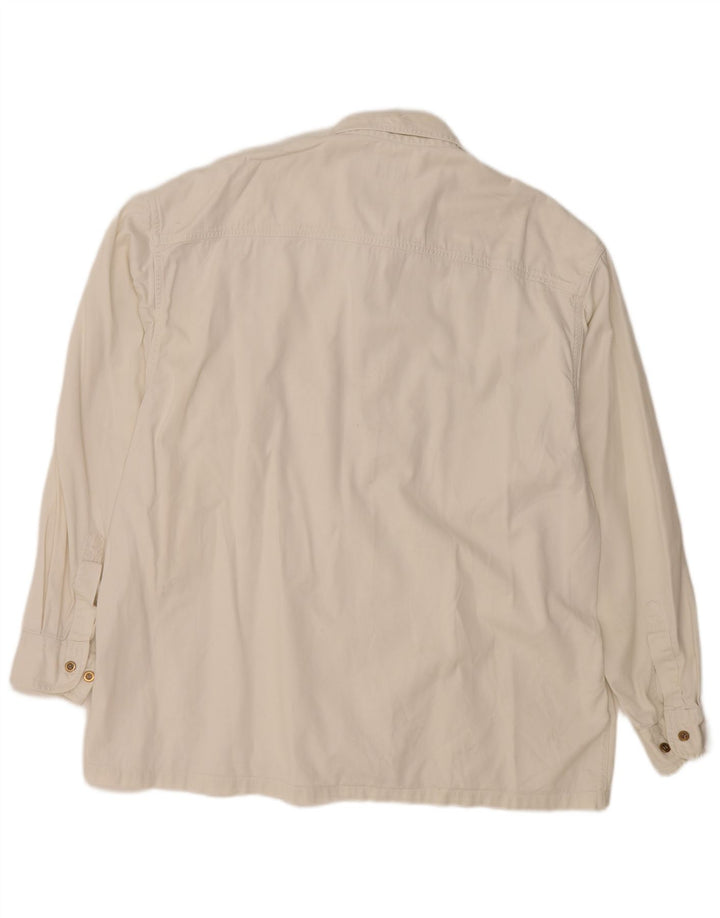 Ανδρικό τζιν πουκάμισο Berto Lucci XL Λευκό βαμβακερό