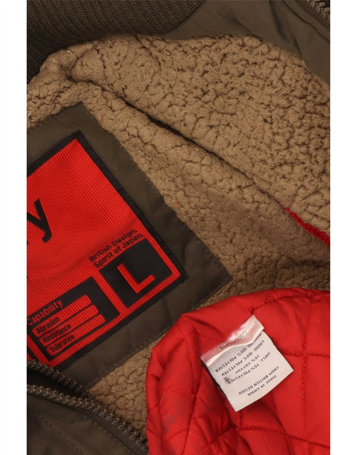 Superdry γυναικείο μπουφάν Parka με κουκούλα UK 40 Large Brown Polyester