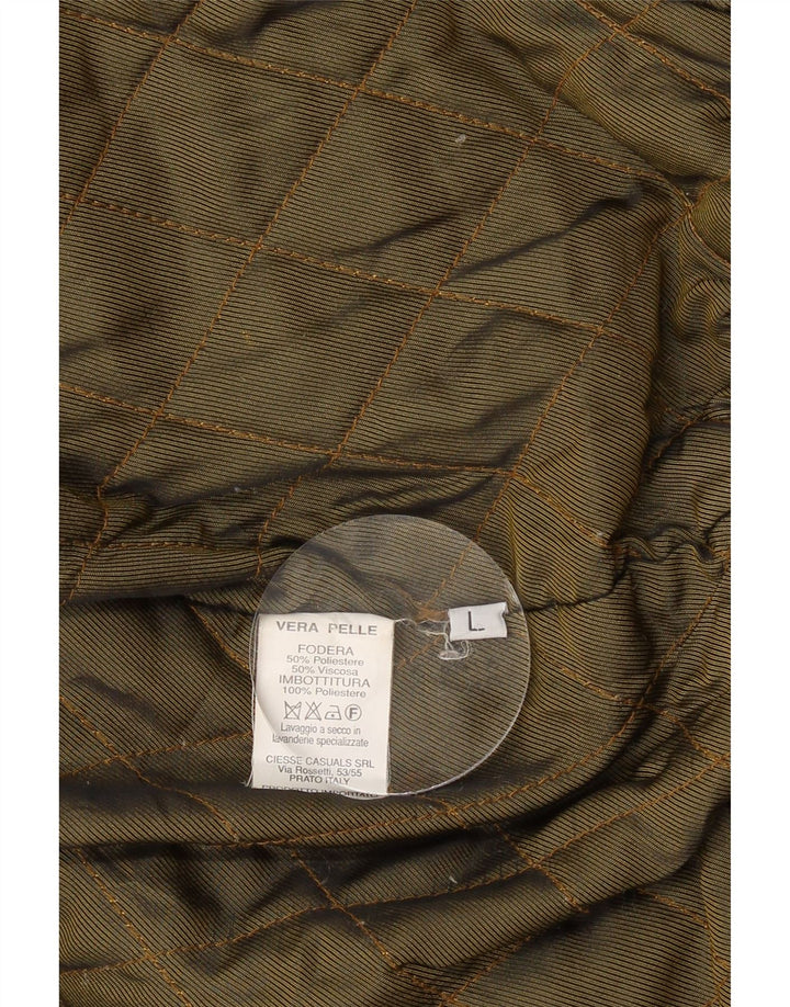 VINTAGE Ανδρικό Suede Bomber Jacket UK 40 Large Brown Δερμάτινο