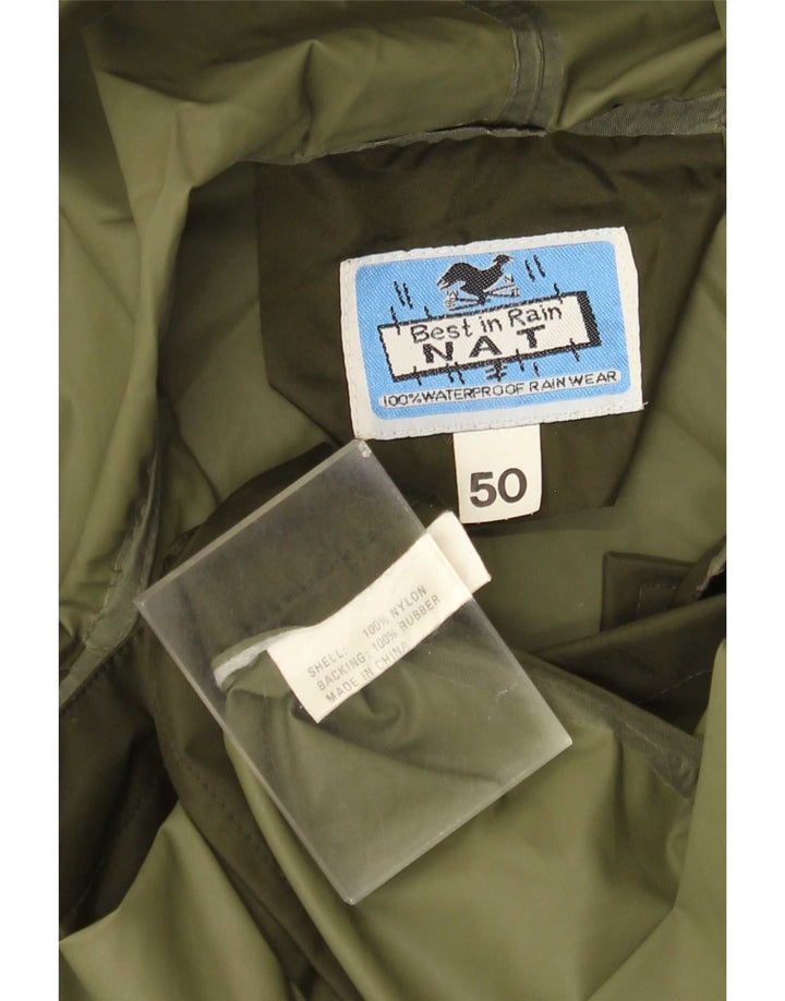 Vintage Ανδρικό μπουφάν βροχής με κουκούλα IT 50 Large Khaki Nylon