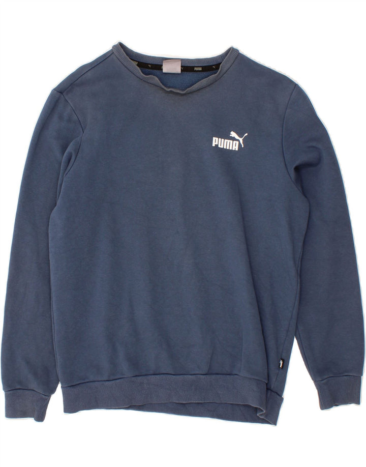 PUMA Mens Sweatshirt Jumper Medium Blue Cotton Vintage Puma and Second-Hand Puma from Messina Hembry 