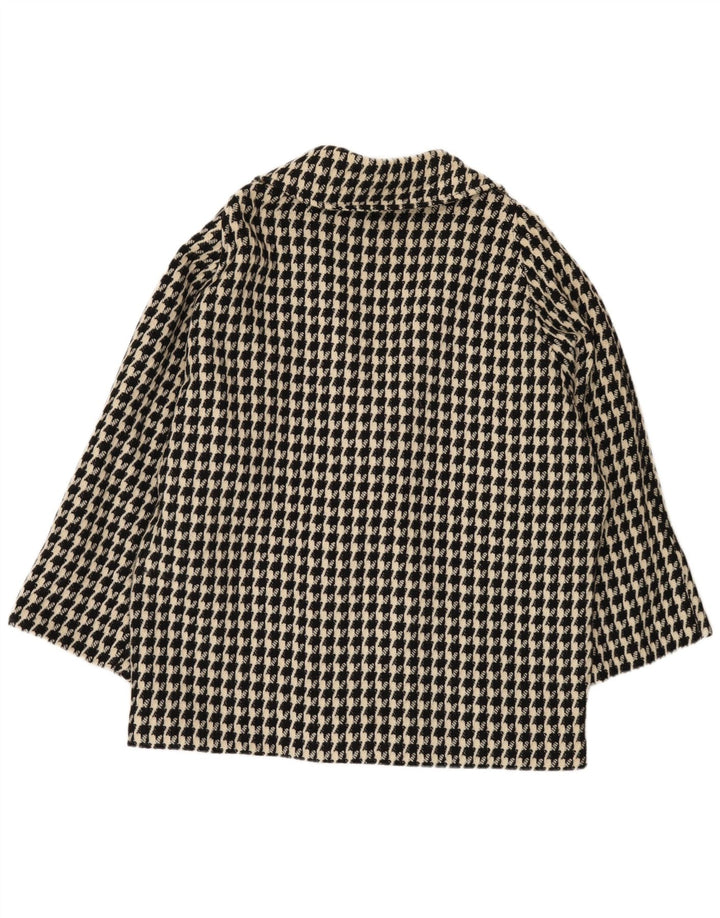 VINTAGE Γυναικείο Μπουφάν σακάκι UK 20 2XL Μαύρο Houndstooth
