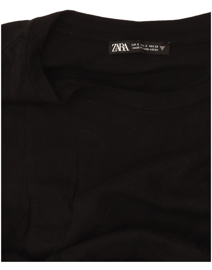 Zara Γυναικείο T-Shirt Top UK 10 Small Black