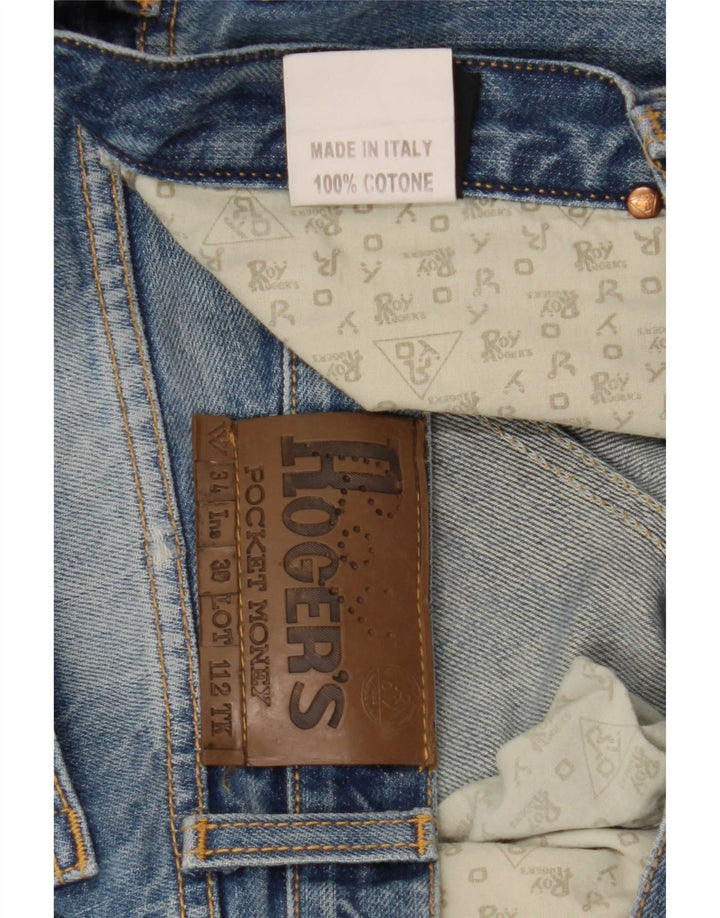 Ανδρικό Roy Rogers Distressed Straight Jeans W34 L36 Blue Cotton