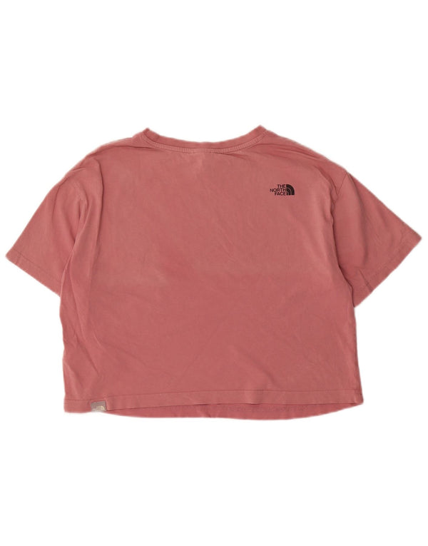The North Face Womens Crop T-Shirt Top UK 14 Medium Pink Cotton