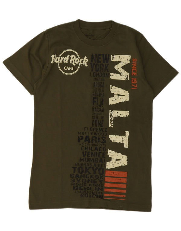 Hard Rock Cafe Ανδρικό T-Shirt γραφικό Malta Top Medium Khaki Cotton