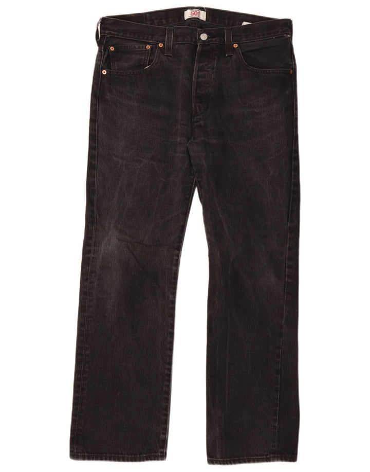Levi's Mens 501 Straight Jeans W34 L30 Μαύρο βαμβακερό