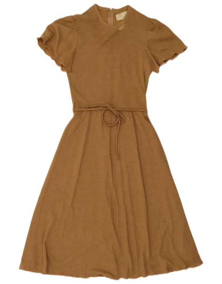 Vintage Γυναικείο Φόρεμα A-Line IT 38 XS Beige Polyester