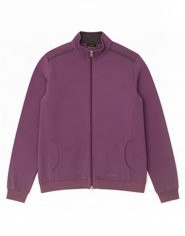 Champion Womens Easy Fit Tracksuit Top Jacket UK 18 XL Purple Cotton