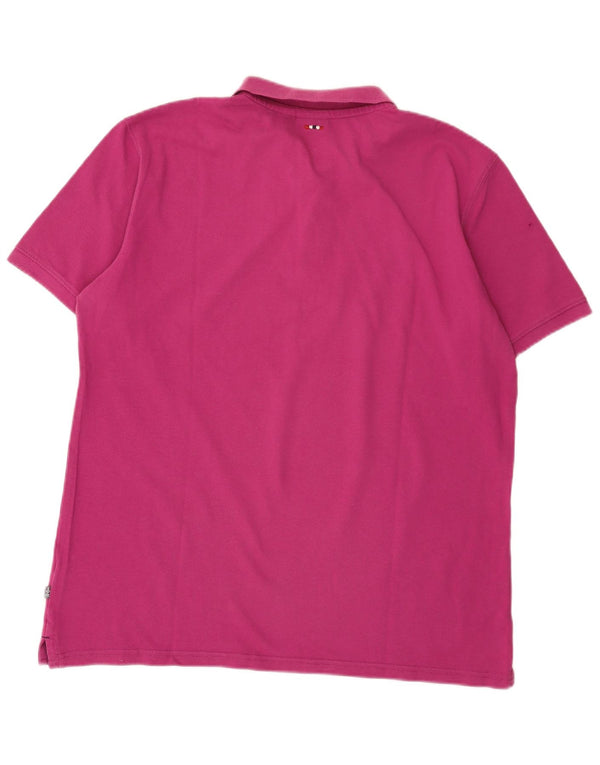 Napapijri Mens Polo Shirt XL Pink Cotton