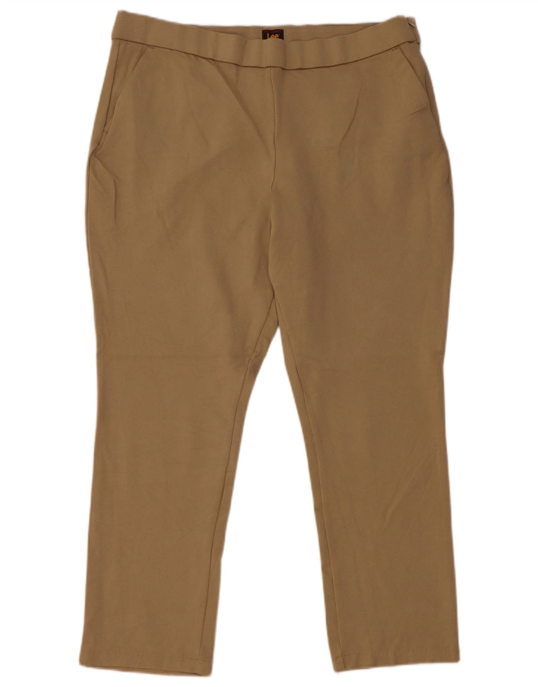 Γυναικείο Slim Cropped Παντελόνι LEE US 14 XL W36 L25 Beige Rayon