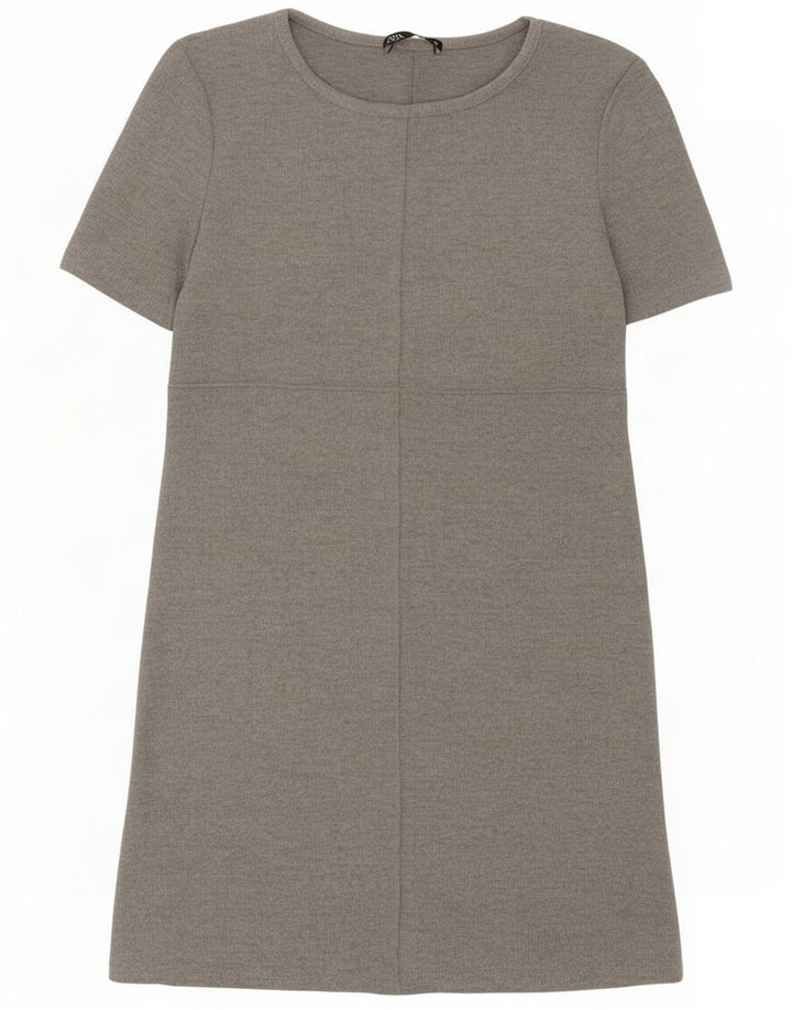 Zara Γυναικείο Βασικό Φόρεμα UK 8 Small Grey Polyester