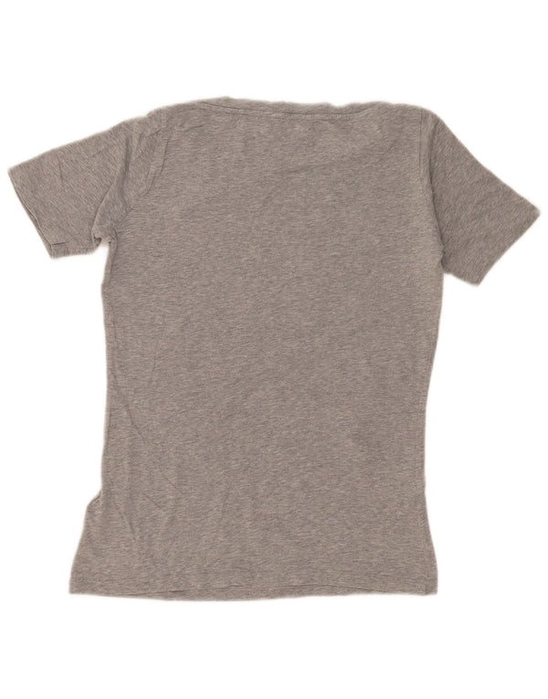 Γυναικείο γραφικό μπλουζάκι Trussardi Jeans Top UK 10 μικρό γκρι βαμβακερό
