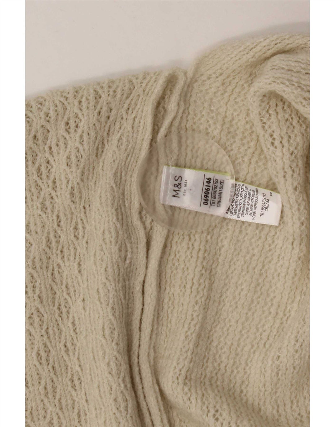 Marks & Spencer Γυναικείο πουλόβερ Poncho Cardigan One Size Off White Ακρυλικό