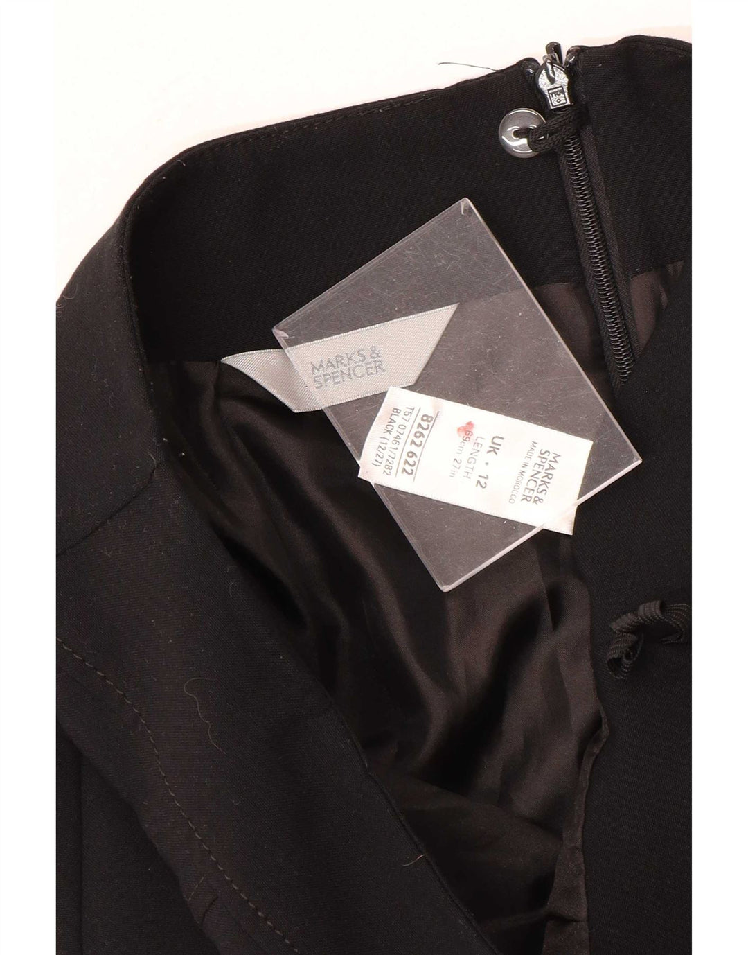Marks & Spencer Γυναικεία ίσια φούστα UK 12 Medium W30 Black Polyester