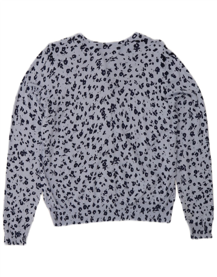 MARKS & SPENCER Γυναικείο πουλόβερ ζακέτα UK 14 Medium Blue Animal Print