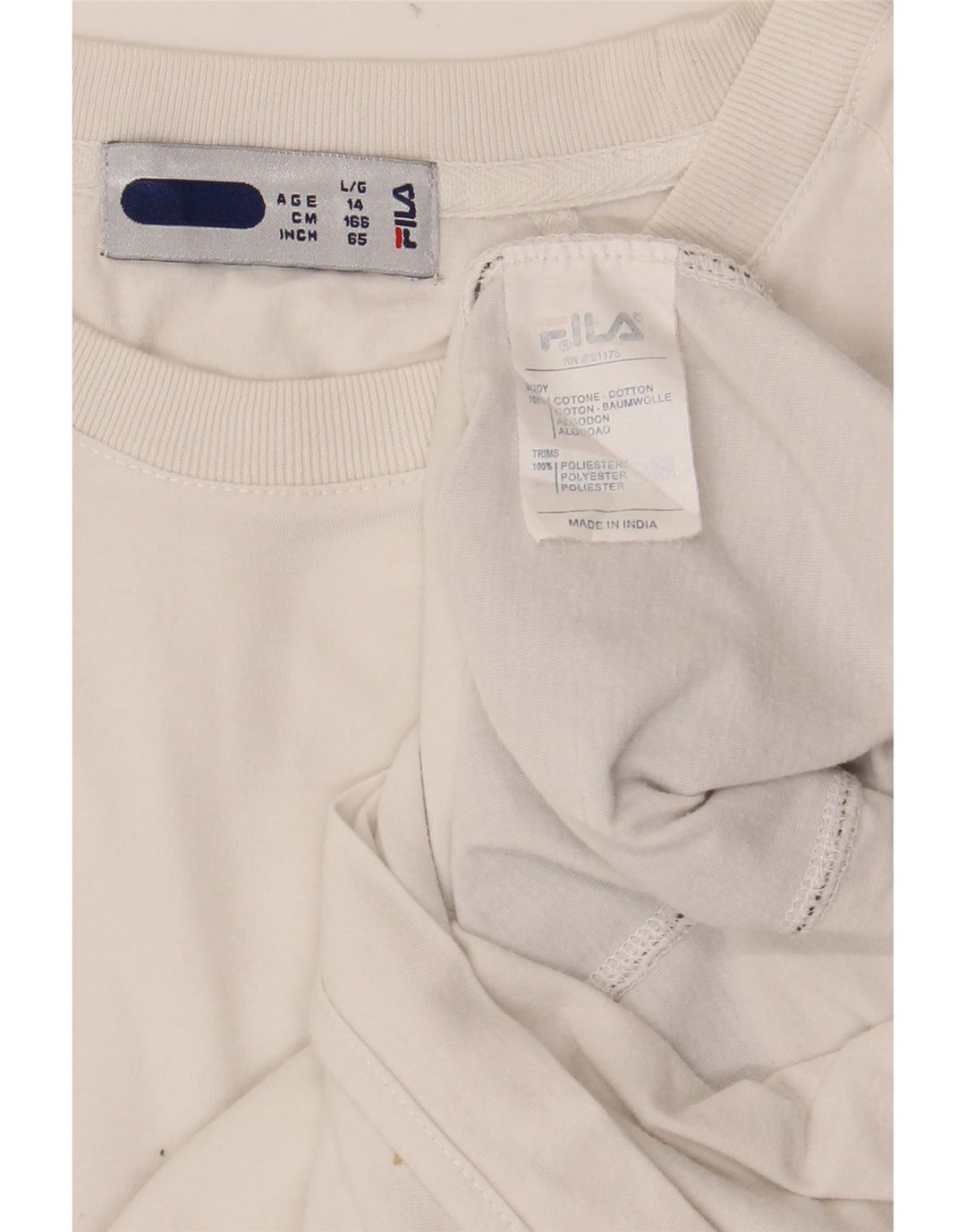 Μπλουζάκι FILA για αγόρια τοπ 13-14 ετών Λευκό χρώμα, βαμβακερό