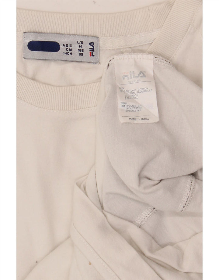 Μπλουζάκι FILA για αγόρια τοπ 13-14 ετών Λευκό χρώμα, βαμβακερό