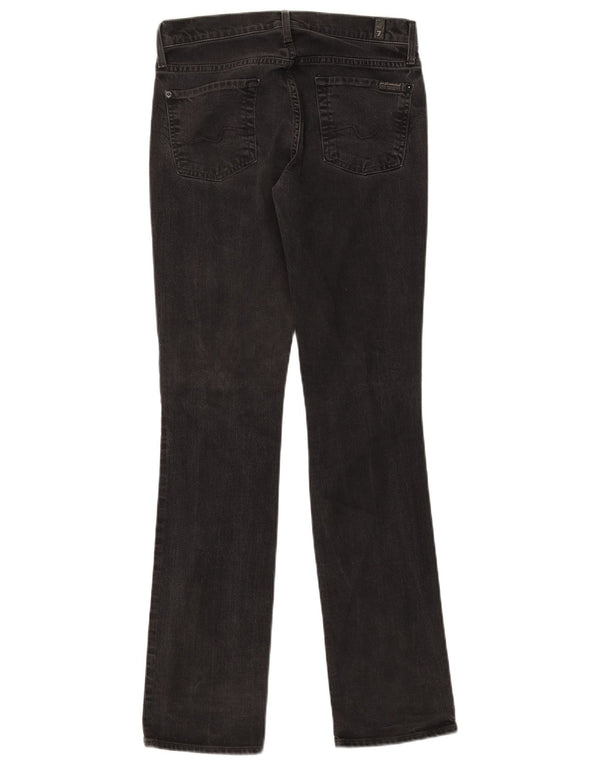 7 For All Mankind Γυναικεία ίσια τζιν W26 L31 Μαύρο βαμβακερό