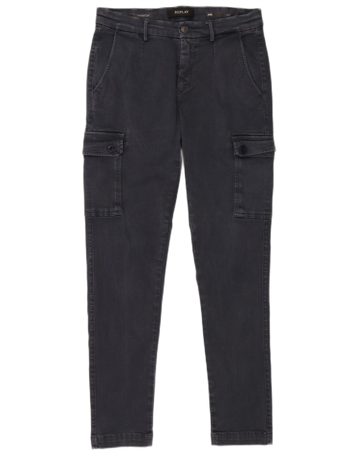 REPLAY Ανδρικό Jaan Cargo Slim Jeans W30 L30 Navy Blue Cotton