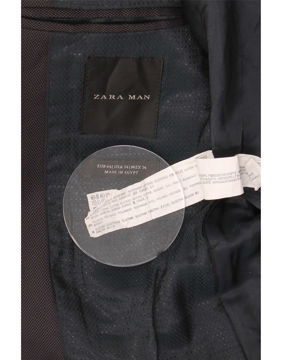 Zara Ανδρικό σακάκι μπλέιζερ με 2 κουμπιά EU 44 XS Γκρι βαμβακερό