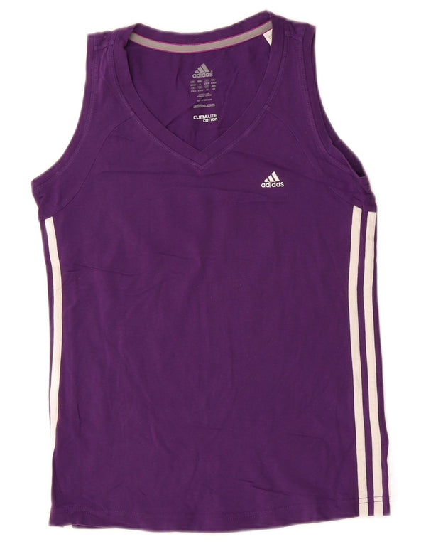 Adidas Womens Climalite Vest Top UK 8/10 Small Purple Cotton