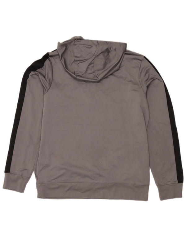 Jordan Boys Graphic Zip Neck Hoodie Jumper 13-14 Years XL Grey Colourblock