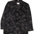 NORMA Γυναικείο Longline τζάκετ 3 κουμπιών UK 10 Small Black Floral