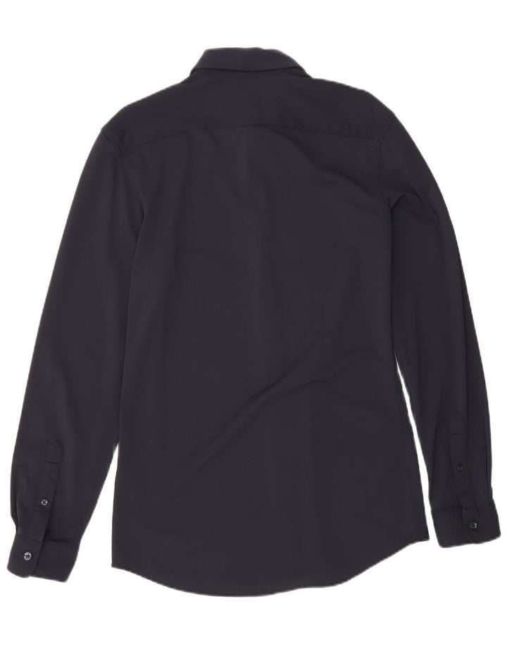 Ανδρικό πουκάμισο Zara Slim Fit Medium Navy Blue Polyamide