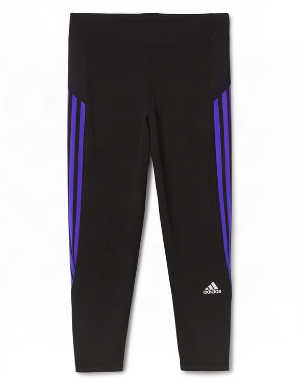 Adidas Womens Climalite Capri Leggings UK 14 Medium Black Polyester