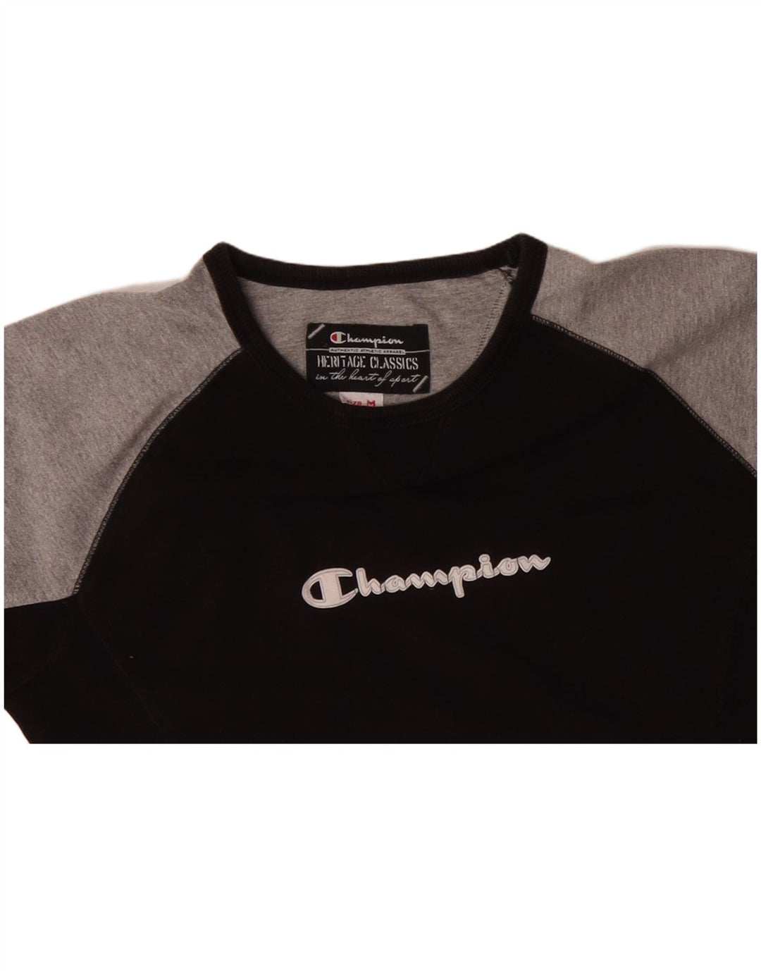 CHAMPION Γυναικεία Heritage Classics Graphic T-shirt Top UK 12 Medium Black