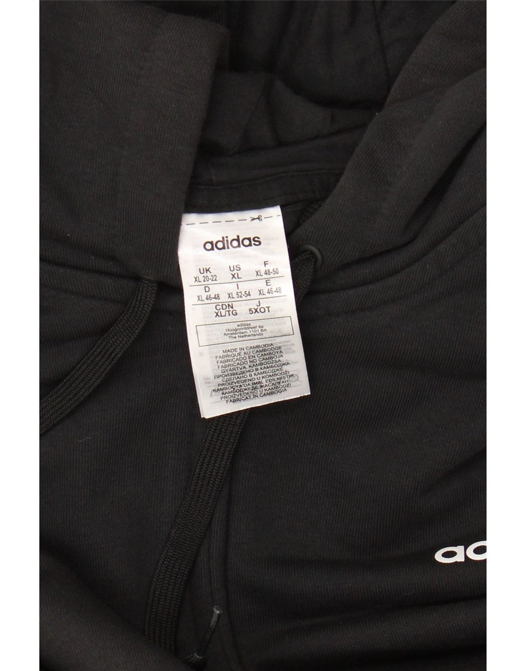 Γυναικείο πουλόβερ με κουκούλα ADIDAS UK 20/22 XL μαύρο βαμβακερό