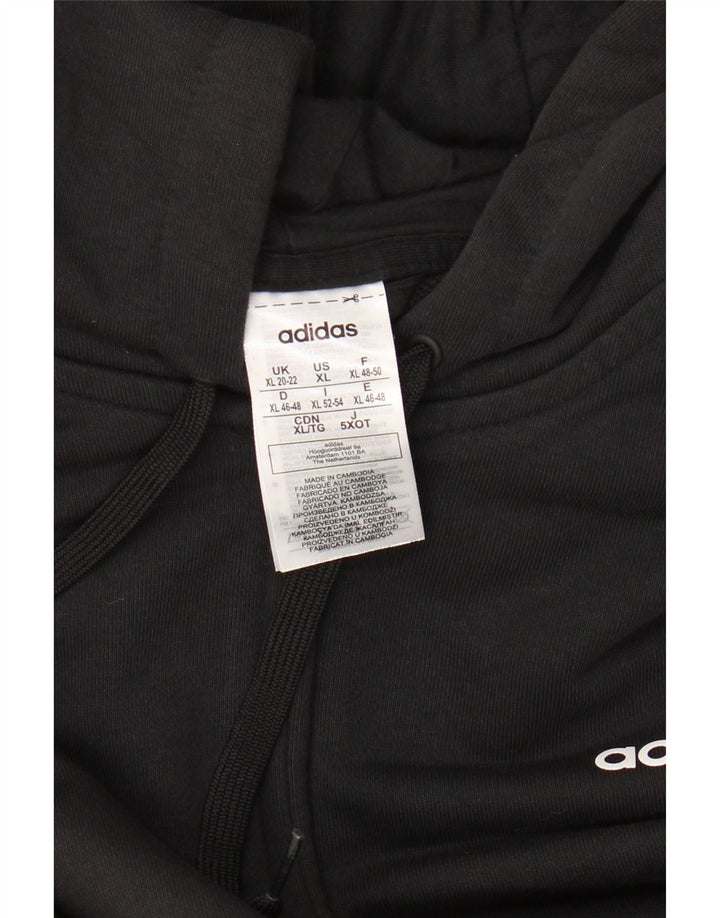 Γυναικείο πουλόβερ με κουκούλα ADIDAS UK 20/22 XL μαύρο βαμβακερό