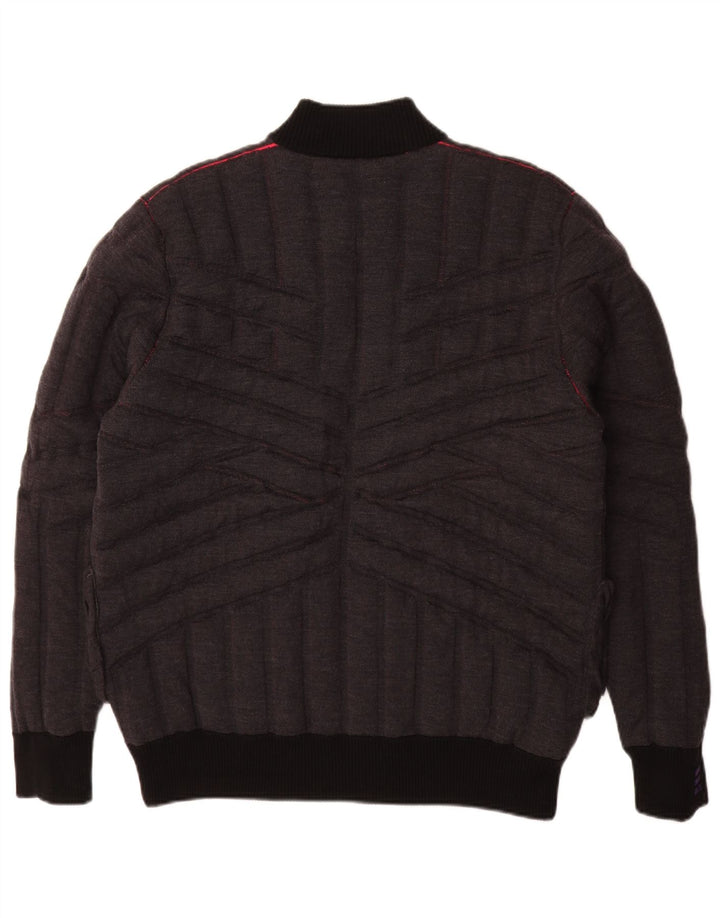 Vintage ανδρικό πουλόβερ ζακέτα με μεσαίο ναυτικό μπλε χρώμα