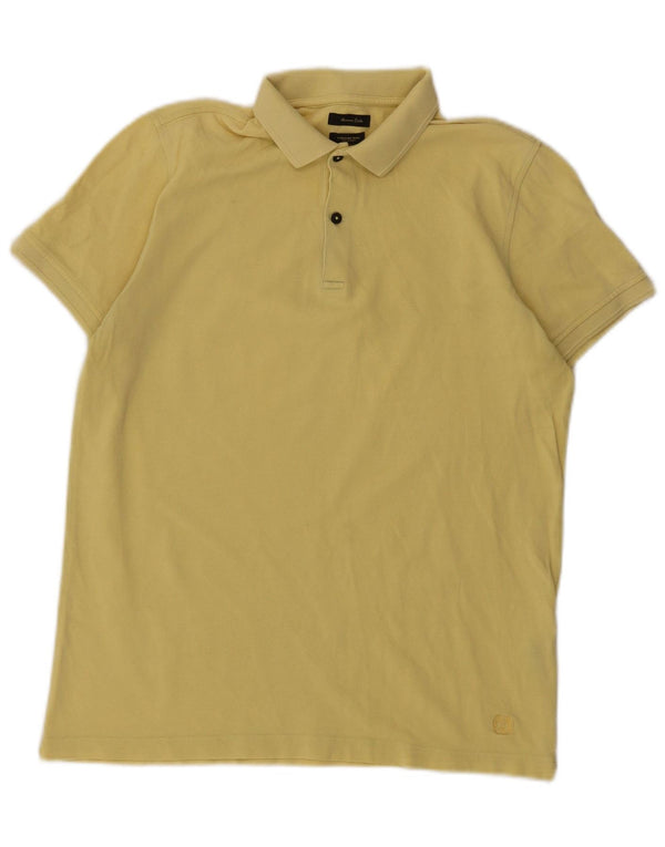 Massimo Dutti Mens Polo Shirt Medium Yellow Cotton