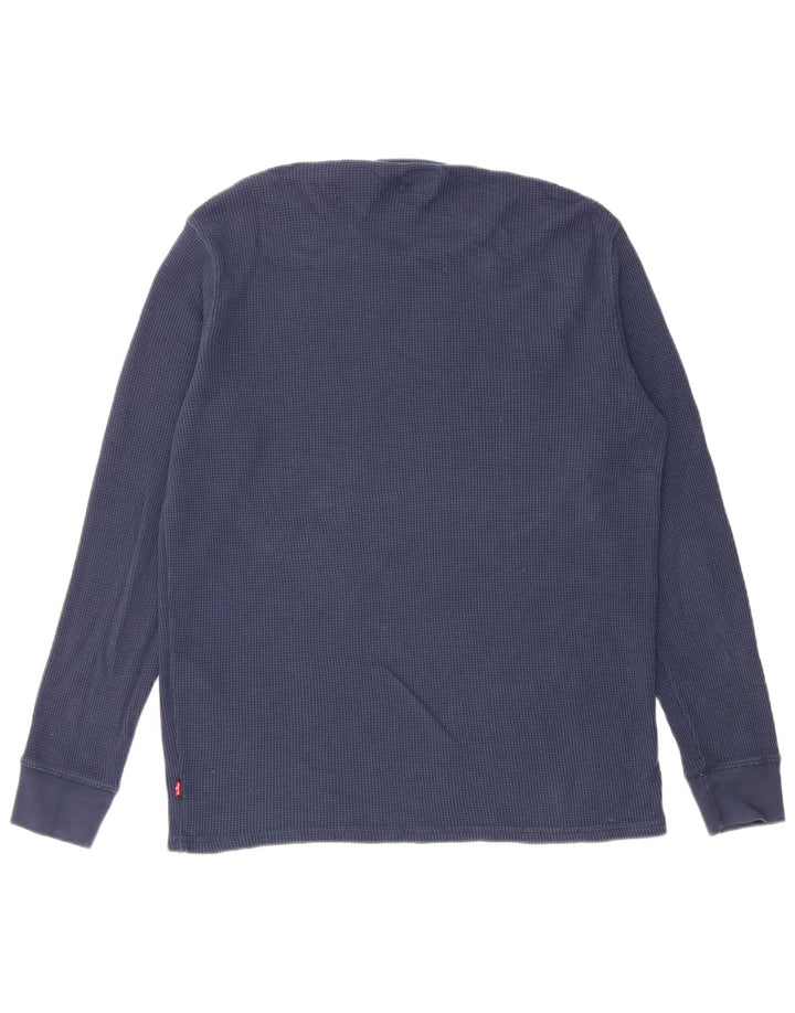 Ανδρικό μπλουζάκι Levi's μακρυμάνικο μικρό, μπλε βαμβακερό