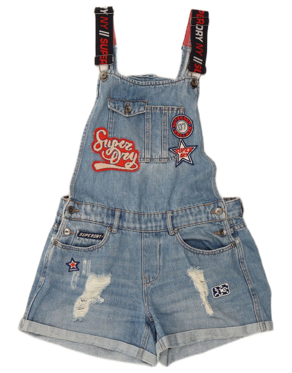 Γυναικείο τζιν σορτς SUPERDRY Distressed Dungarees UK 12 Medium W28 Blue
