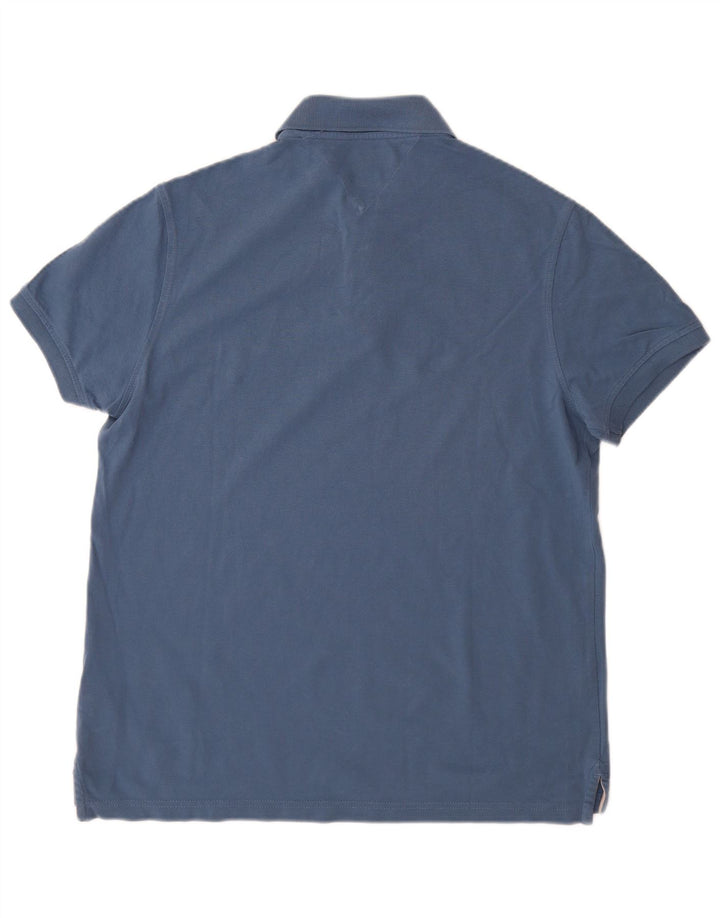 TOMMY HILFIGER Ανδρικό μπλουζάκι πόλο με κανονική εφαρμογή, μικρό μπλε βαμβακερό