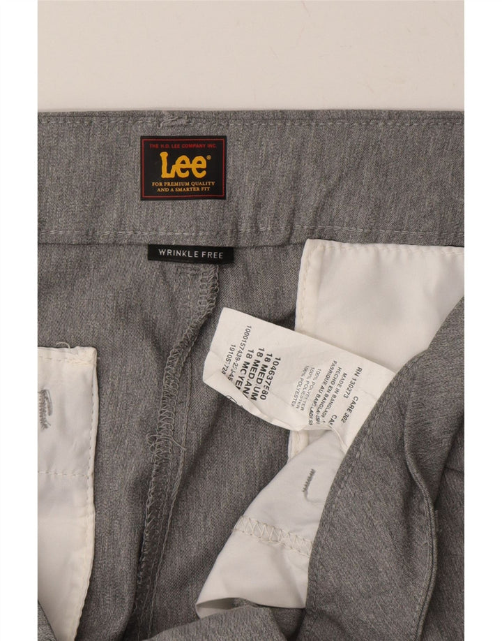 LEE Womens Slim Casual Trousers US 18 2XL W38 L30 Grey Polyester Vintage Lee and Second-Hand Lee from Messina Hembry 
