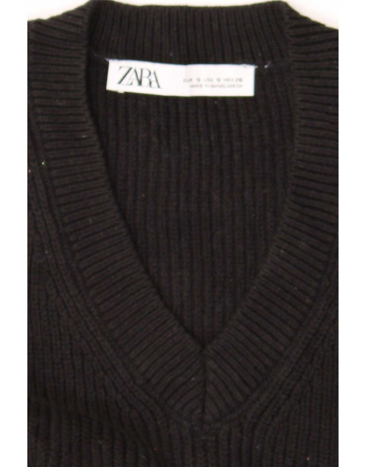 Zara Γυναικείο γιλέκο Crop Tank Top UK 10 Small Black
