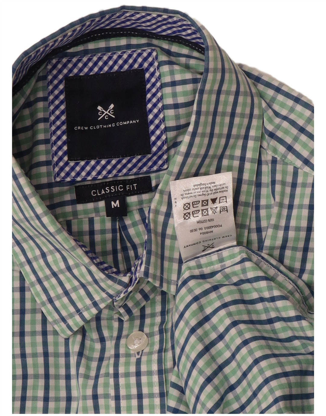 Crew Clothing Ανδρικό πουκάμισο Classic Fit Μεσαίο πράσινο βαμβακερό Gingham
