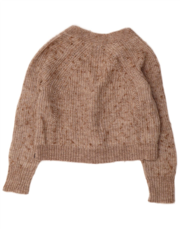 Superdry Γυναικείο Crop Oversized Ζακέτα UK 10 Small Beige Flecked