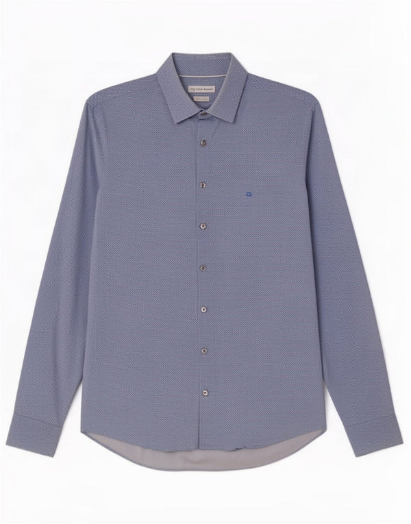 Calvin Klein Ανδρικό πουκάμισο Slim Fit Μέγεθος 39 15 1/2 Medium Blue Geometric
