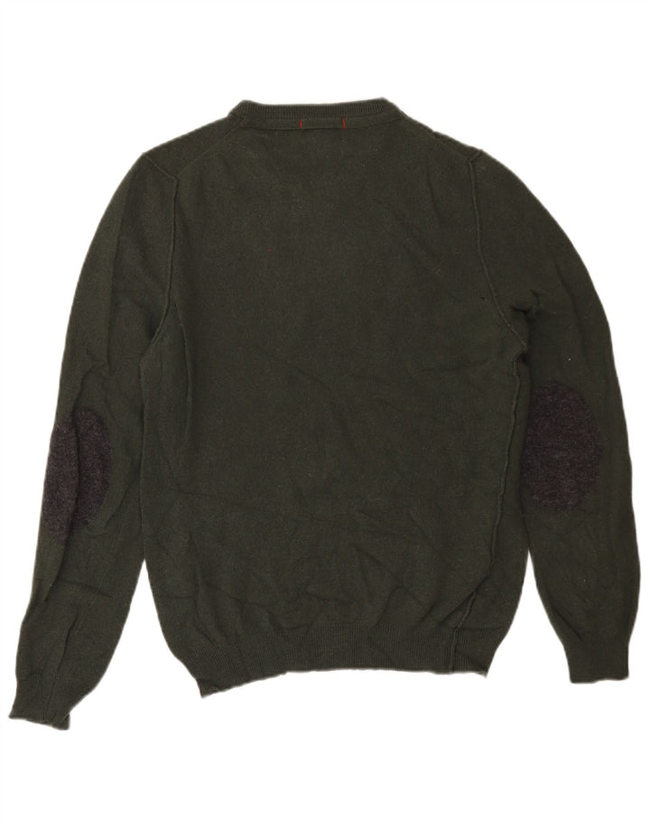 Γυναικείο πουλόβερ με λαιμόκοψη WOOLRICH UK 14 Medium Khaki Wool
